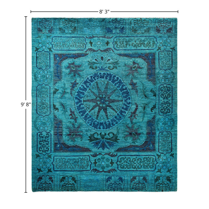 Overdyed One-of-a-Kind 8' 3" X 9' 8" Hand Knotted Area Rug