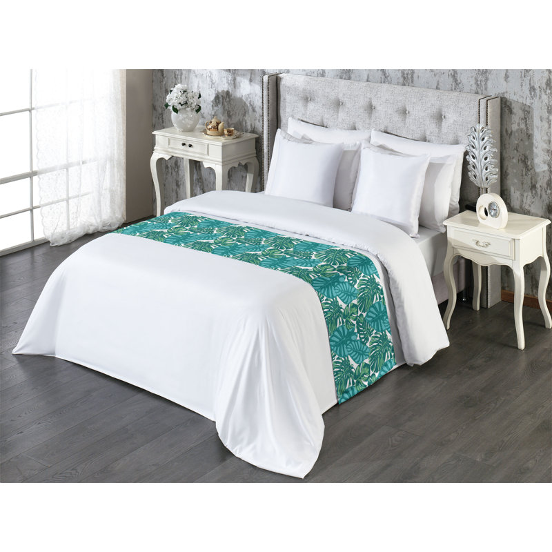 Chemin de lit Ambesonne Exotic Jungle Foliage, Grand lit