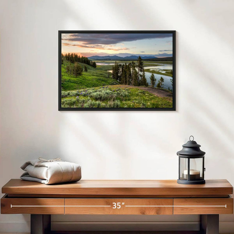 Hayden Valley Hills, 19 po x 13 po, Cadre flottant noir