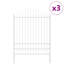 225cm H x 170cm W White Powder-Coated Steel Border Fencing