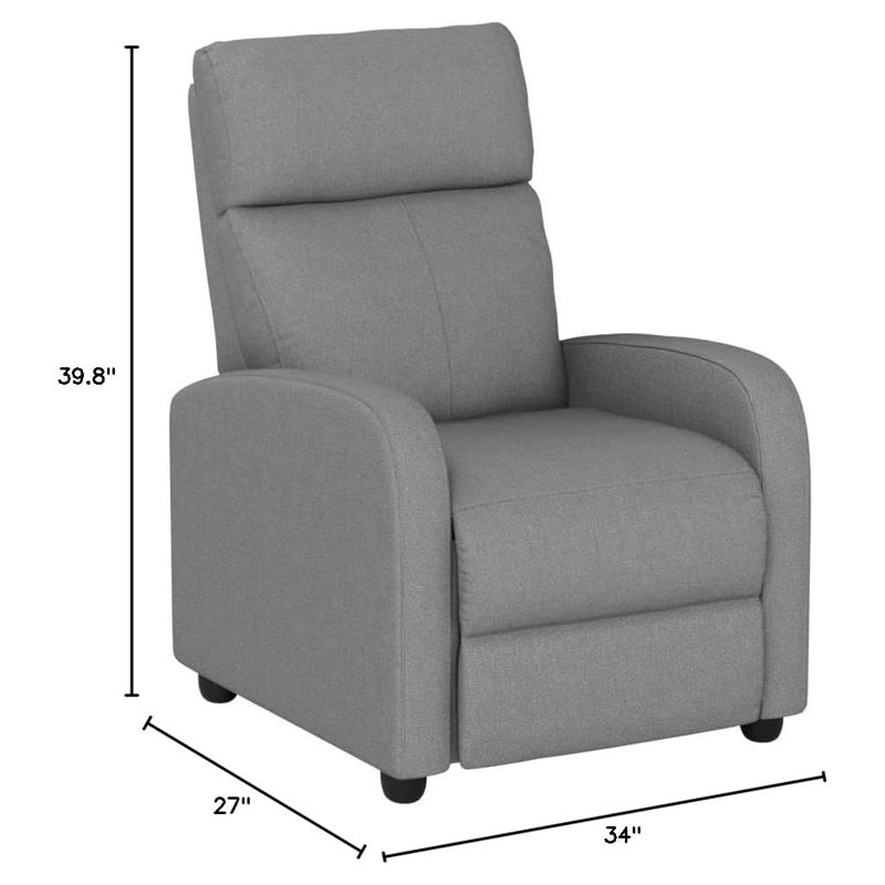 Modern Recliner Chair For Living Room With Push Back Mechanism, Lumbar Support And Massage Function - Ergonomic Wingback Design For Ultimate Comfort And Relaxation