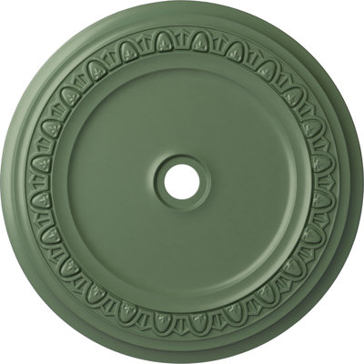 Endurathane Caputo Ceiling Medallion, 41"OD x 4"ID x 2 3/8"P (Fits Canopies up to 5 1/2"), Hand-Painted Athenian Green Finish