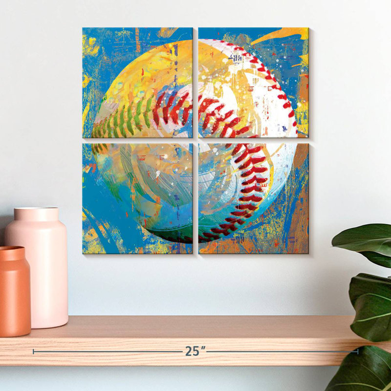 Sireci Baseball Paint Splash, 18" H x 18" W