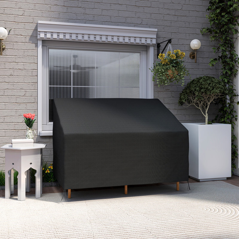 600D Oxford Cloth Furniture Cover, 140L x 84W x 56/94H cm, Black