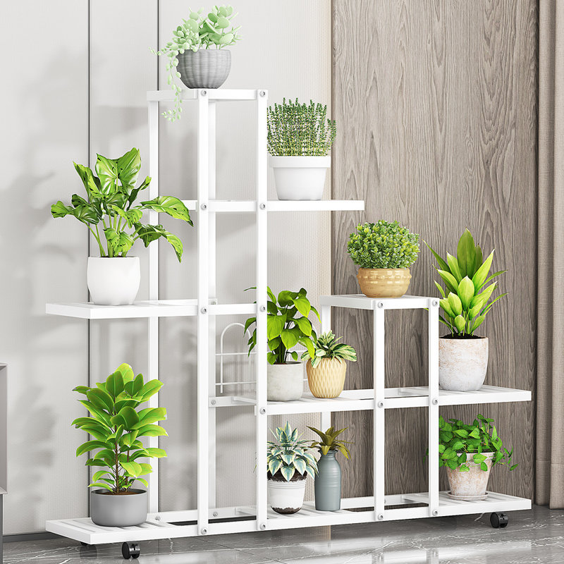 Metal Plant Stand, White