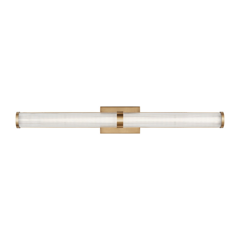 1 - Light LED Vanity Light, Satin Brass, 36"H x 4.8"W x 2.8"D, 36 W