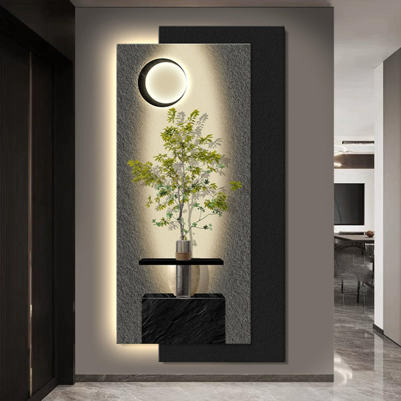 White, Black Rectangular Sandstone Wall art, 31.5" H x 15.75" W