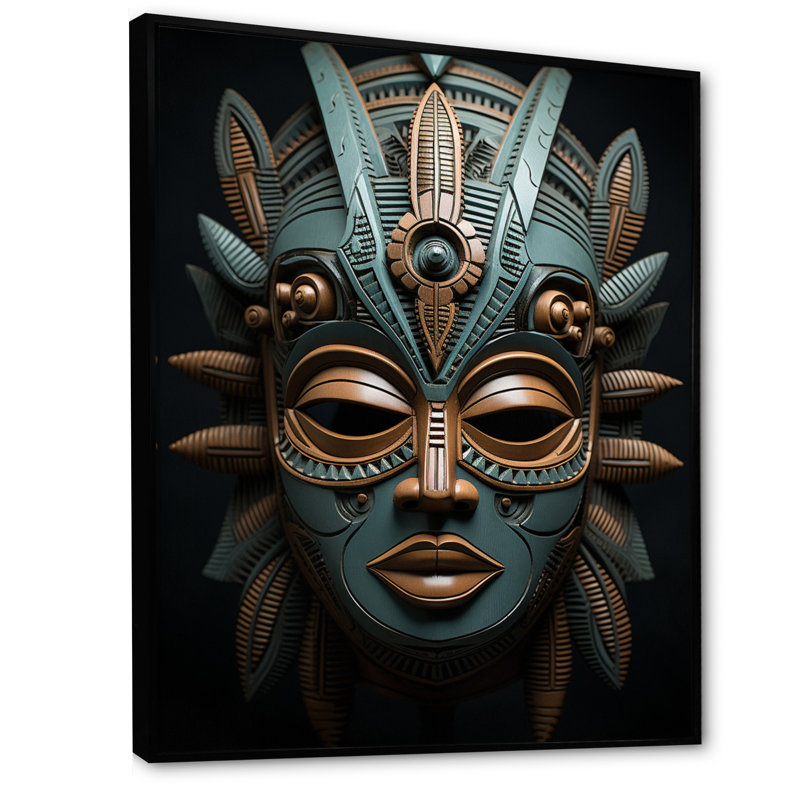Masque Lochart, H 44 po x l 34 po x P 1,5 po, Cadre flottant noir
