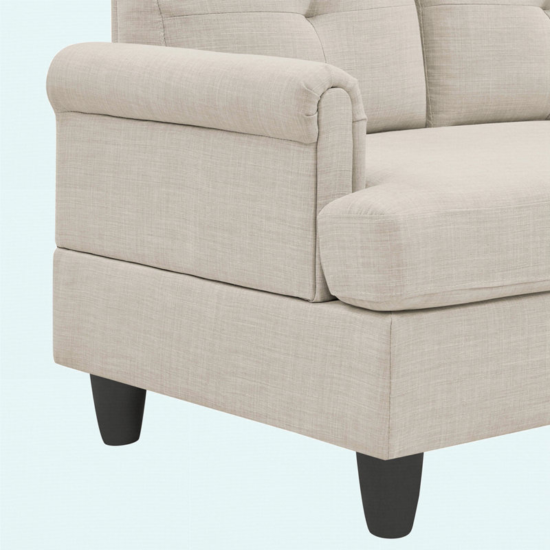 Canapé modulaire 2 pièces rembourré, Polyester beige