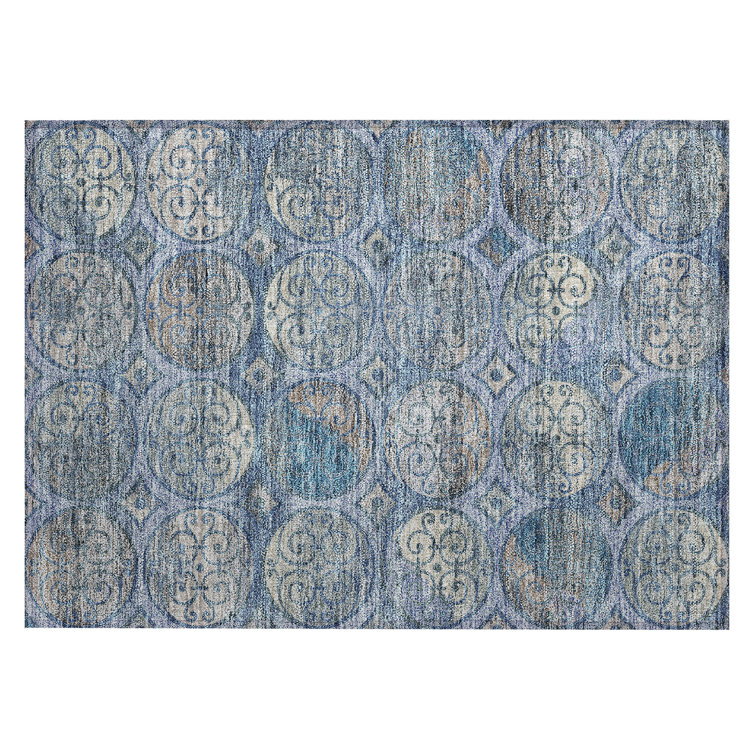 Neysa Washable Geometric Indoor / Outdoor Rug