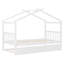Lit simple en bois avec lit gigogne simple, blanc