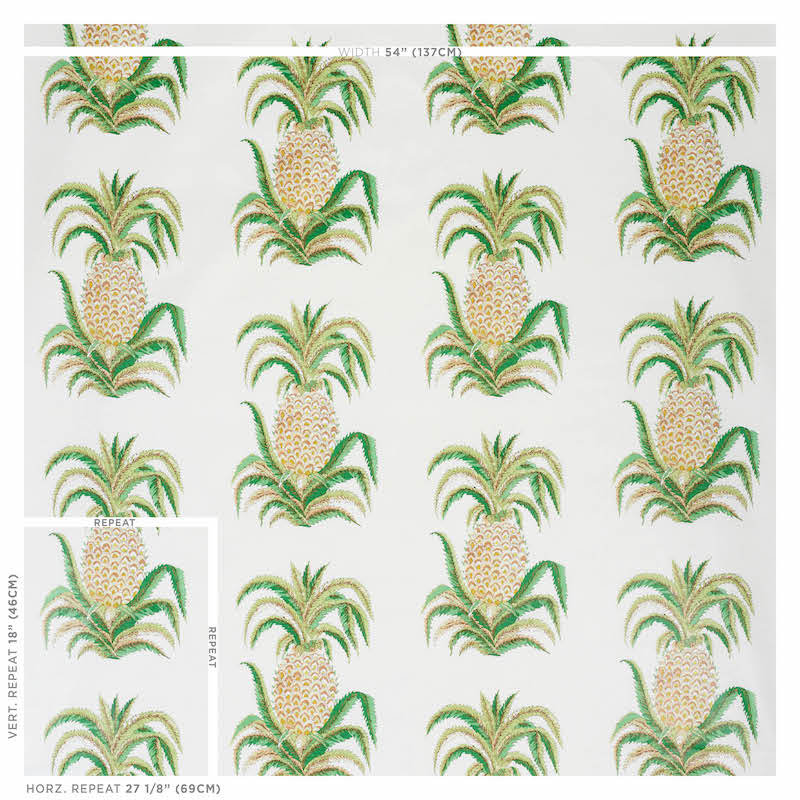 Tissu ananas et chintz, Ivoire