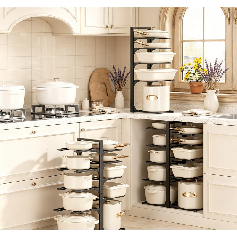 Rangement à 10 niveaux pour casseroles et poêles sous l'armoire