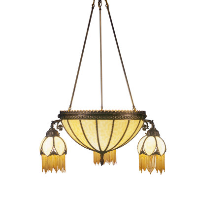 Lustre de roue de wagon à 6 lumières ombrées Gothic