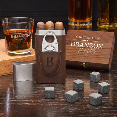 Godinger Whiskey & Cigar Gift Set - Includes Rocks Glass with Cigar