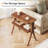 24.6'' Tall End Table Side Table With 2-Tier Storage Shelves And Solid Wood Legs-814716895