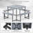 Picnic Table Bench Set For 4-8 People With Umbrella Hole All-weather Hdpe Tabletop White-1605194720