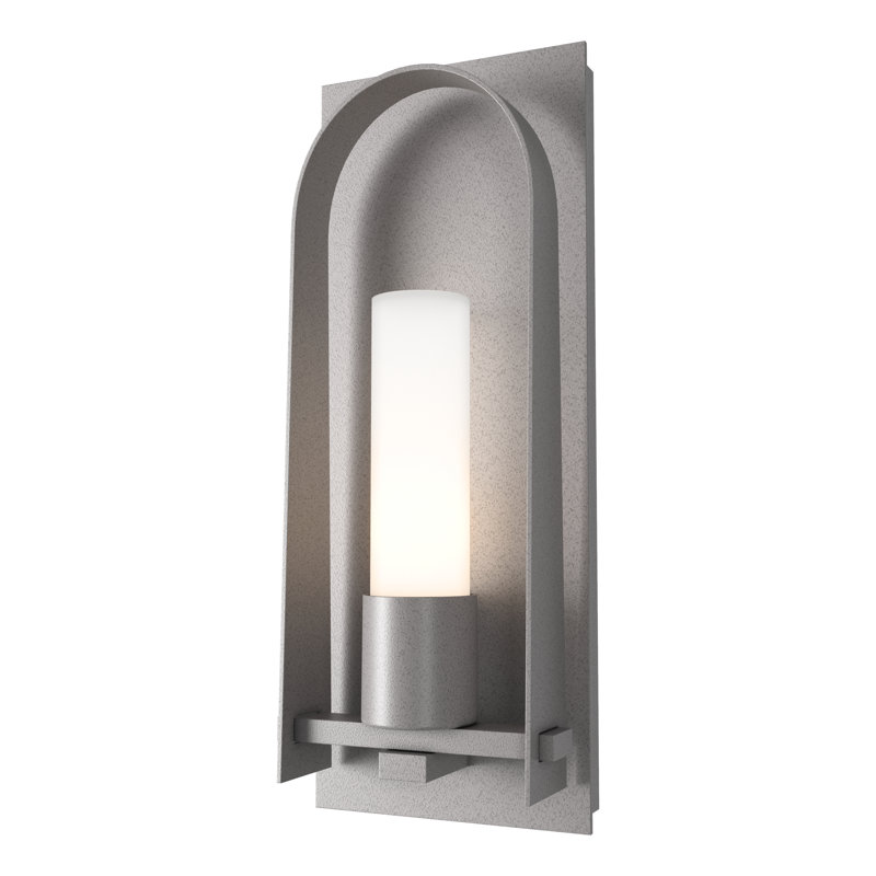Triomphe Aluminum Wall Light, 16" H x 6.3" W x 3.2" D, Opal, Coastal Burnished Steel