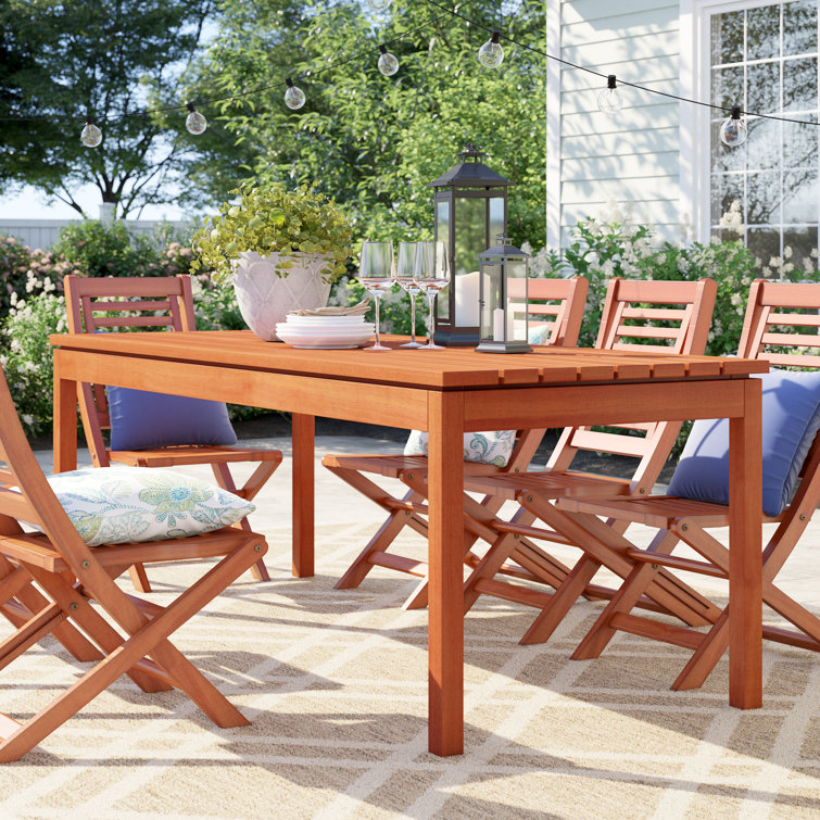 Sonlin Rectangular Eucalyptus Outdoor Dining Table