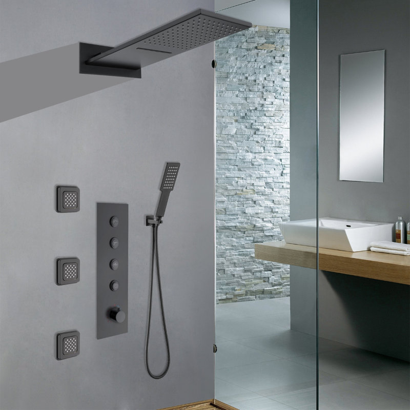Robinet de douche thermostatique à 4 fonctions avec valve brute Fontana Turin