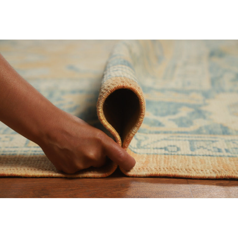 Grand tapis orange teint à la main Oushak 10 x 14