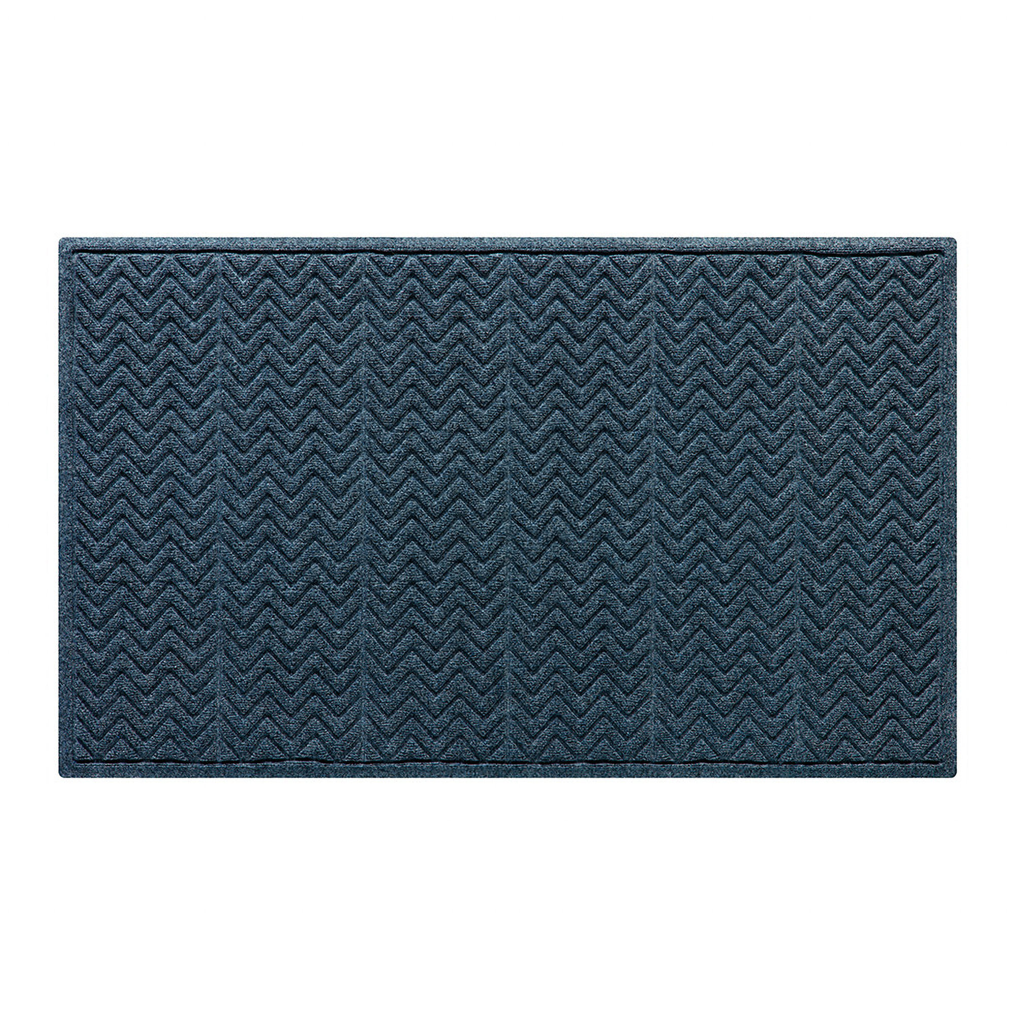 WaterHog Chevron Indoor Outdoor Door Mat, Rectangle 3' x 5', Navy
