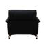 Fauteuil en cuir noir très grand confort avec assise en duvet et soutien relaxant