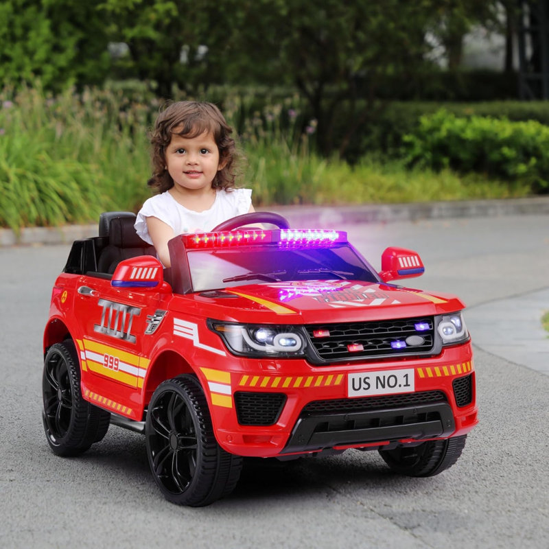 Red 12V Kids Ride-On SUV with Remote Control and Siren