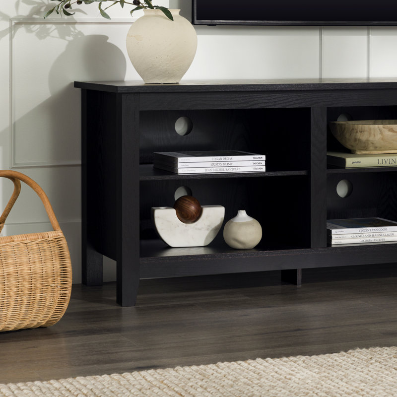 Sunbury Open Storage TV Stand, Black, 58"