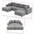 Modern Corduroy Fabric Upholstered 4-Seater Sectional Sofa with 2 Ottomans-1488802388-1488802385