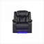  Fauteuil inclinable électrique DEL moderne avec structure en bois et métal, similicuir noir classique