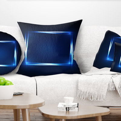 Neon Shape Blue - Abstract Printed Pillow