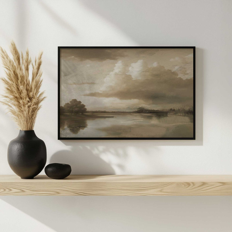 «Lake Park» par Garima Dhawan, reproduction d'art, H 12 po x l 16 po, Doré