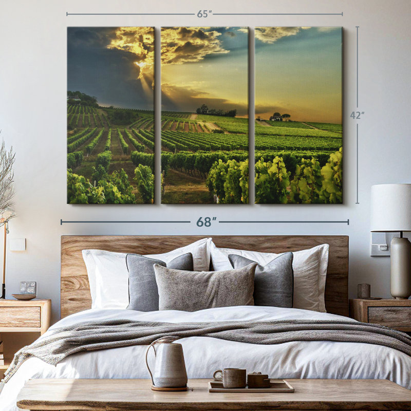 «South Of France Vineyard» sur toile, H 42 po x l 65 po x P 1,25 po