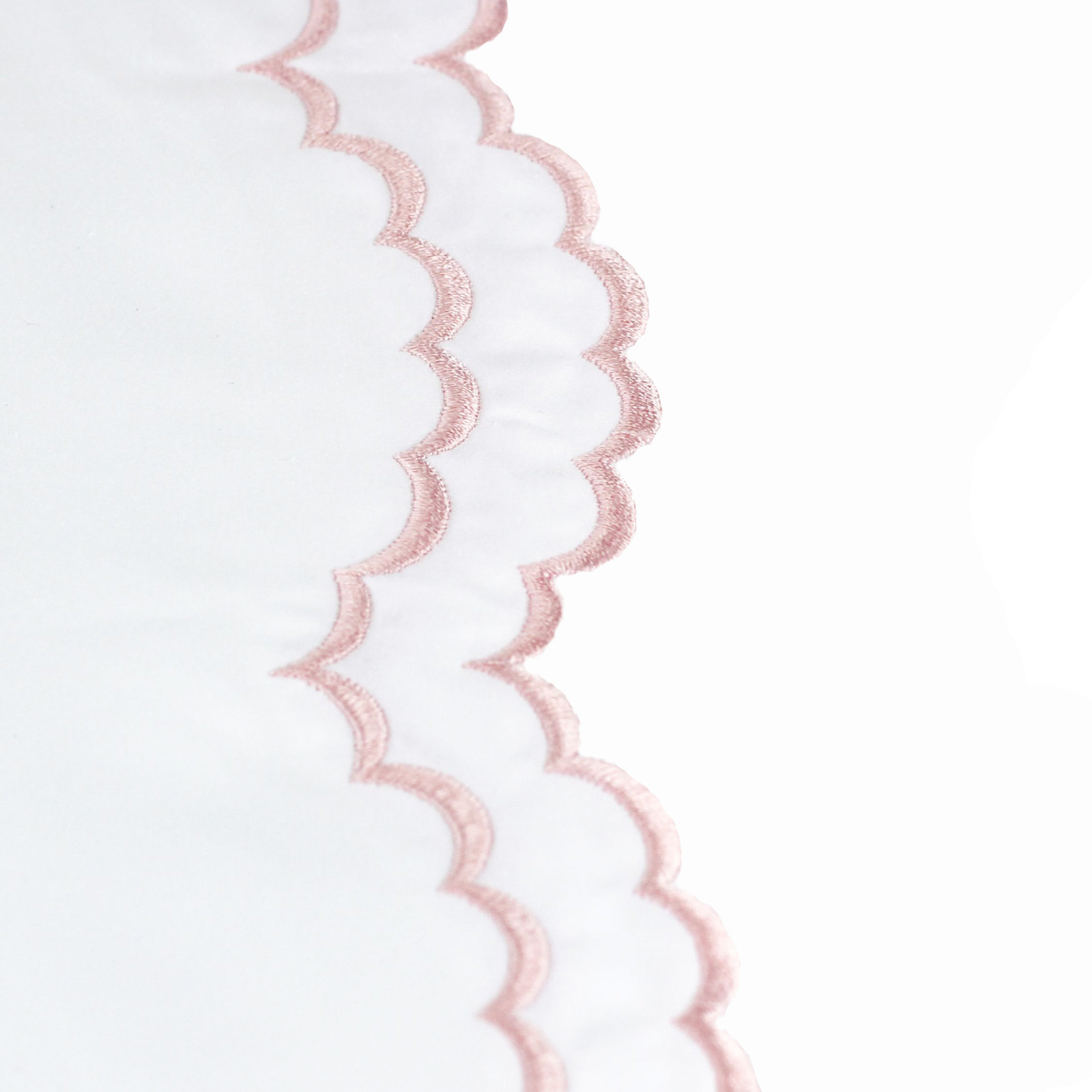 Bara Cotton Duvet Cover Set, Queen Duvet Cover + 2 Standard Shams, Rose/White