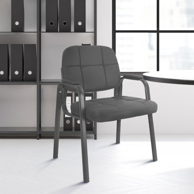  Chaise d'invité de salle d'attente l 22,8 po avec accoudoirs rembourrés avec structure en métal