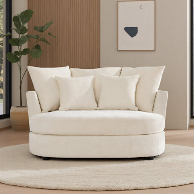 Fauteuil demi-tonneau rembourré de 55 po de largeur