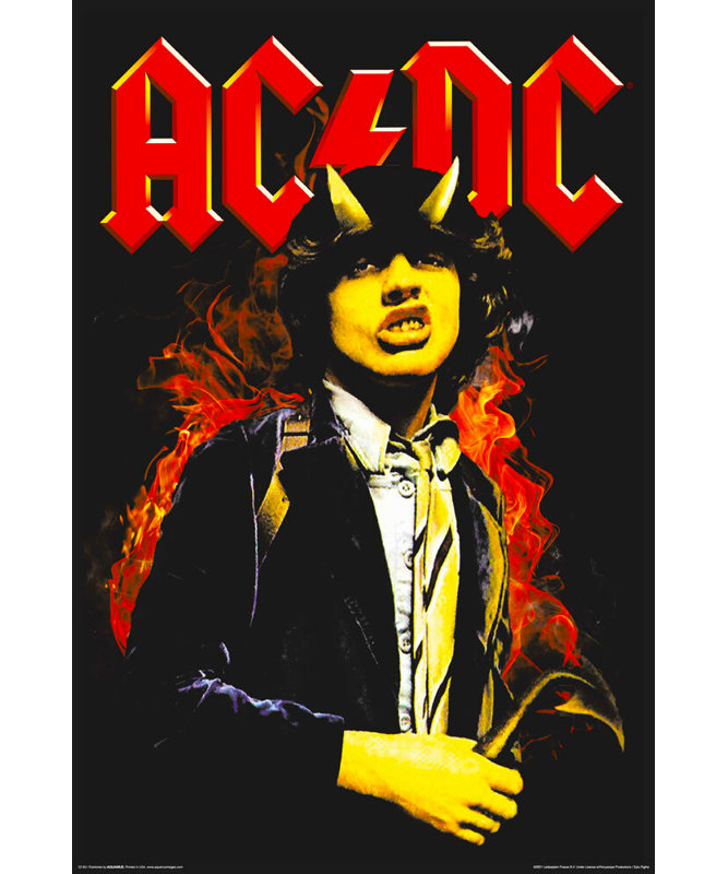 ACHAT D'ART POUR MOINS Officiellement sous licence AC / DC Horns Non Flock Blacklight 24 x 36 pouces, affiche d'art - reproduction décorative - papier affiche - prêt à encadrer
