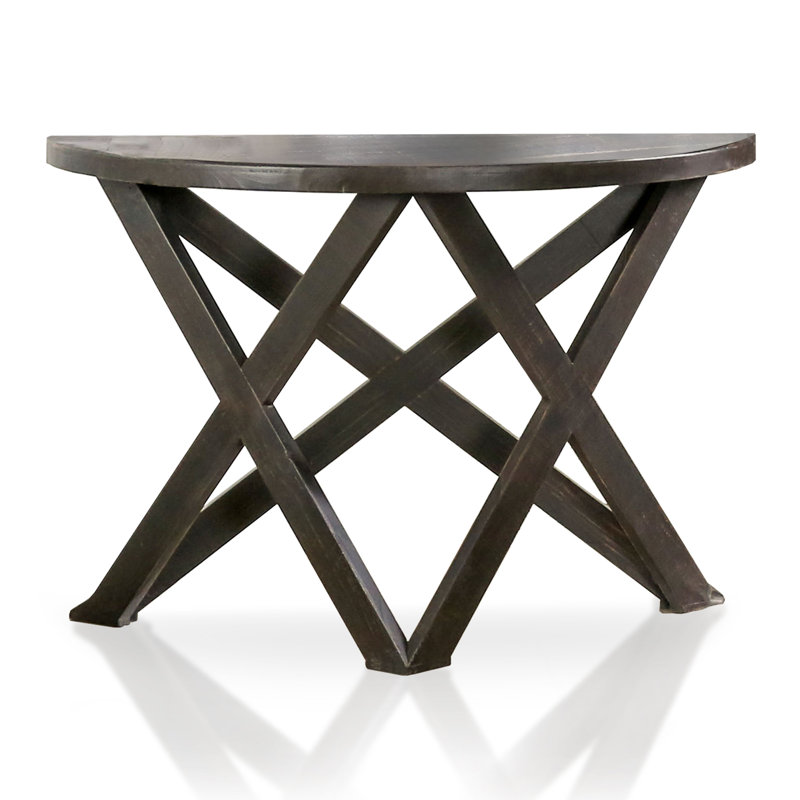 Console en bois massif 47 po Silvin, Noir rustique