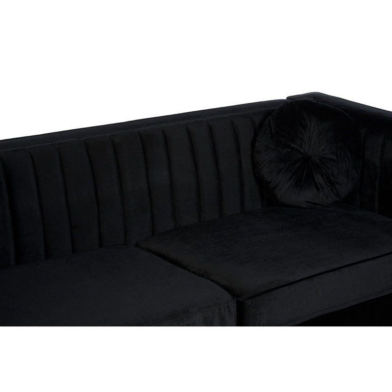 Lia Velvet Sofa, Black