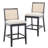 Rustic-Chic Counter Stools With Wicker Backrests And Wide Seats For Kitchen Islands And Bar Counters Set Of 2-1081513659