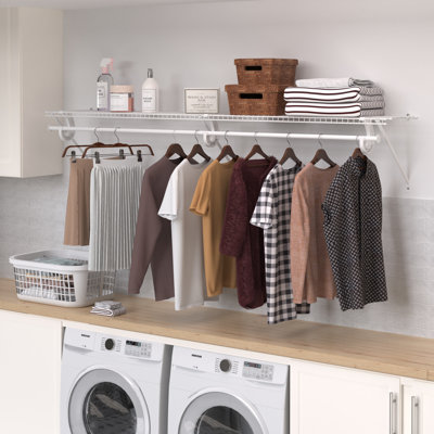 SuperSlide Wardrobe Shelf with Hang Rail by ClosetMaid Utility Hanging Shelf 1.2m or 1.8m Wide