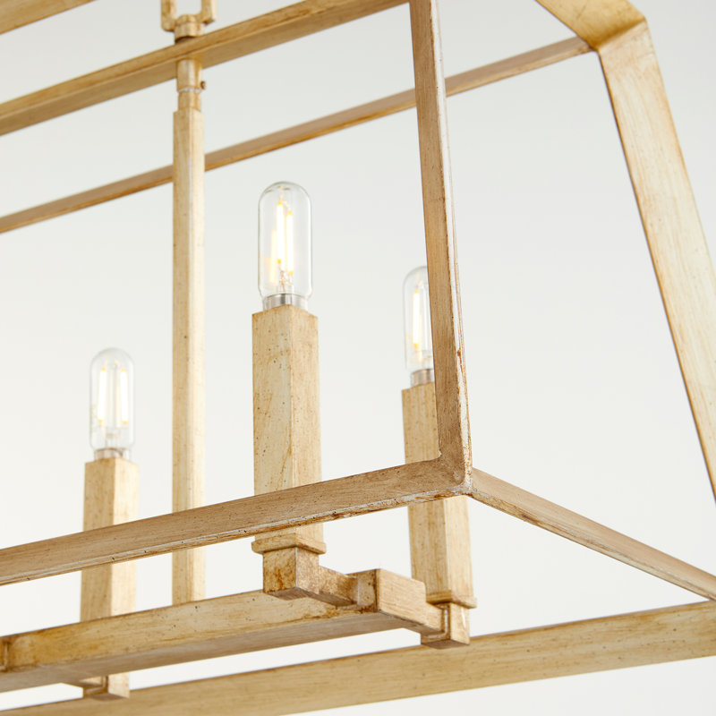 Hyperion 8 - Light Chandelier, Aged Silver Leaf