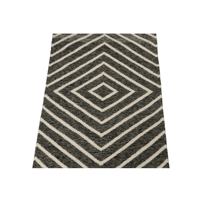 Hand Knotted Wool Area Rug in Gray