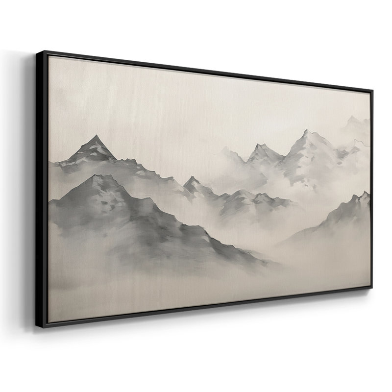 Paysage, série CCDXII, toile tendue avec châssis, prête à être accrochée, H 21 po x l 41 po, Noir