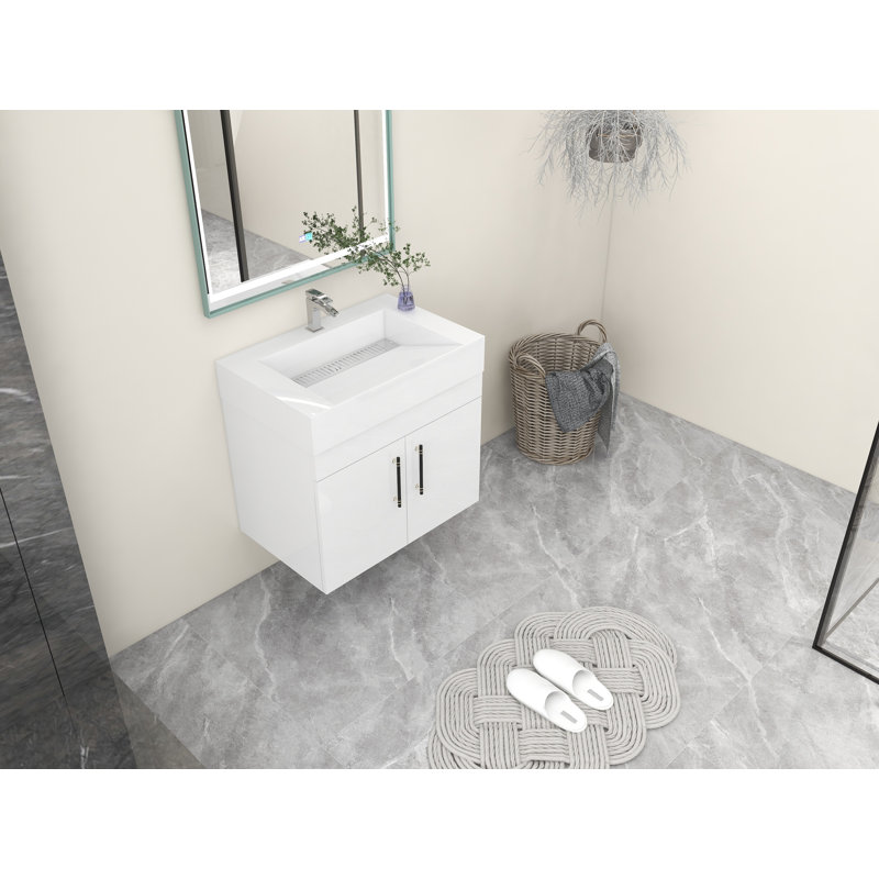 Ensemble de meuble-lavabo simple 30 po, Blanc ultrabrillant