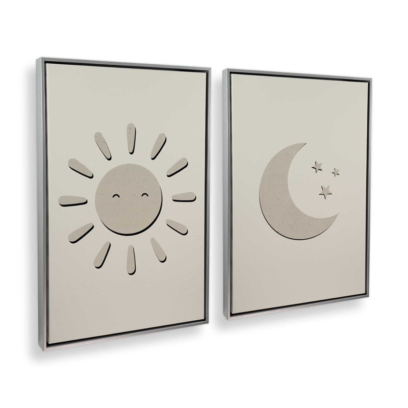 Ensemble de 2 impressions matinales, 30 po x 20 po, Cadre flottant en chrome poli