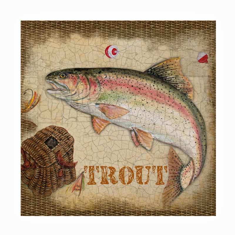 Laguiole Jean Plout, «Trout Beige», art sur toile, H 24 po x l 24 po x P 1,5 po