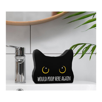 Drôle de plaque de chat noir en acrylique 5 x 4 pouces