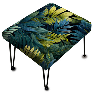 Azur et auvent vert motif tropical IV - Repose-pieds rectangulaire tropical
